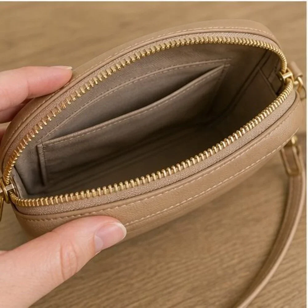 Tan Quilted Crossbody Bag